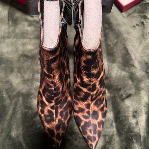 Betsey Johnson Leopard Print Ankle Boots